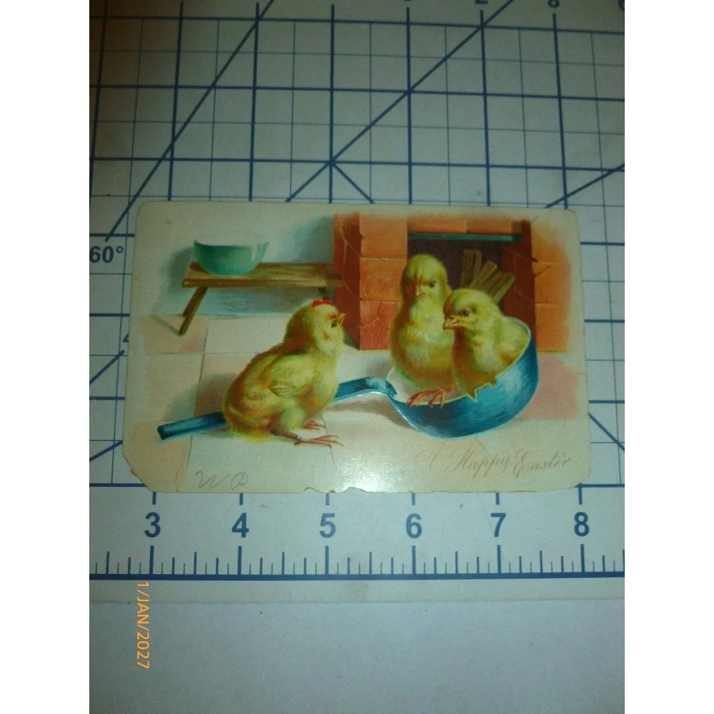 Vintage Raphael Tuck & Sons Easter Postcard Chicks in Ladle Germany Litho